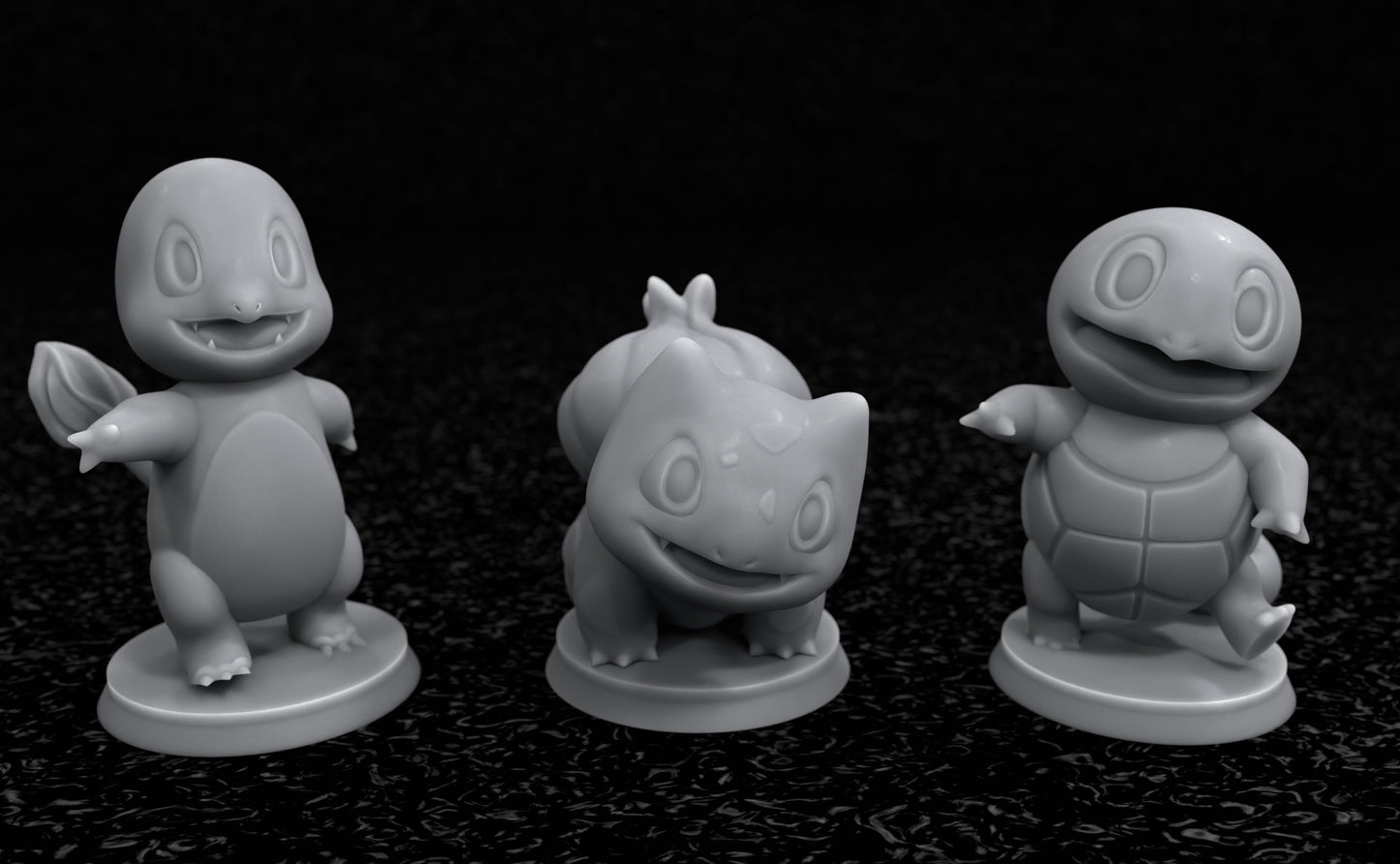 First Gen starters inspired figurines